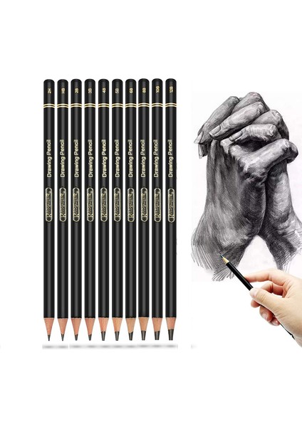 Hb 12 Adet Profesyonel Çizim Eskiz Kalem Seti Sanat Kalemleri Yeni Başlayanlar Pro Sanatçılar Için Grafit Gölgeleme Kalemleri (Yurt Dışından) fiyatları