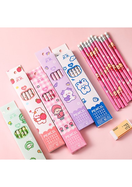 Sevgiliye Inek 10 Adet/takım Sevimli Kalem Silgi ile Hb Kawaii Karikatür Okul Ev Ofis Öğrenci Çalışma Kırtasiye Malzemeleri Çocuk Çizim Kroki Kalem (Yurt Dışından) fırsatları