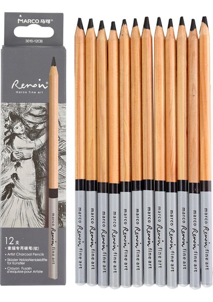Beyaz 12 Adet 12/kutu Yumuşak, Orta ve Sert Üç Çeşit Kömür Kroki Çizgi Roman Kalem Öğrenci Sanat Malzemeleri Çekirdeği Kırmak Kolay Değil (Yurt Dışından) modelleri