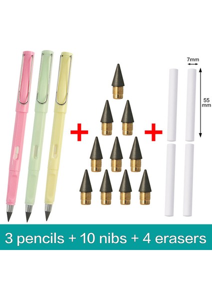 J 17 Adet/takım Sonsuzluk Kalemler Hiçbir Bileme Sonsuzluk Kalemler Hiçbir Mürekkep Kawaii Sınırsız Kalemler Sanat Malzemeleri Okul Kırtasiye Uç Silgi (Yurt Dışından)