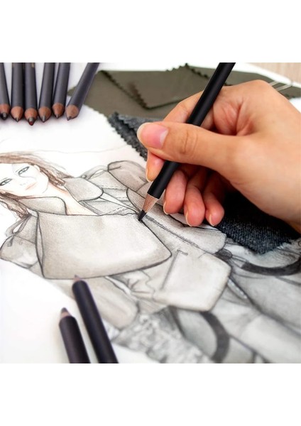 4b 12 Adet Profesyonel Çizim Eskiz Kalem Seti Sanat Kalemleri Yeni Başlayanlar Pro Sanatçılar Için Grafit Gölgeleme Kalemleri (Yurt Dışından) fırsatları