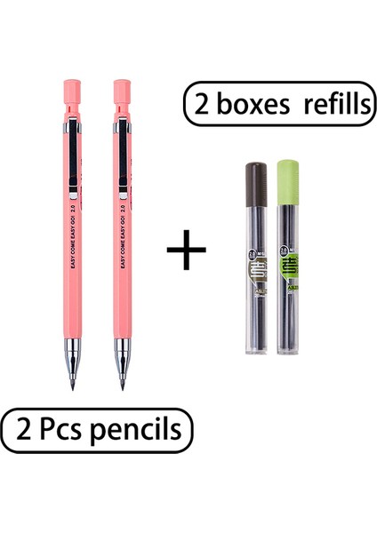 Pembe Set Kalın Başlı Mekanik Kurşun Kalem 2b Öğrenciler Için Otomatik Kalem Yeni Başlayanlar Için Toksik Olmayan Mekanik Kurşun Kalem Sürekli Çekirdek (Yurt Dışından) fiyatları