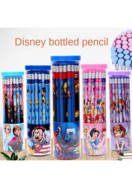 Kar Beyaz 50 Adet Disneyhb Anime Kalem Ilköğretim Okulu Öğrencileri Yazma Kalem Aisha Mickey Varil Silgi ile Headchildren Karikatür Yazma Malzemeleri (Yurt Dışından) indirimleri