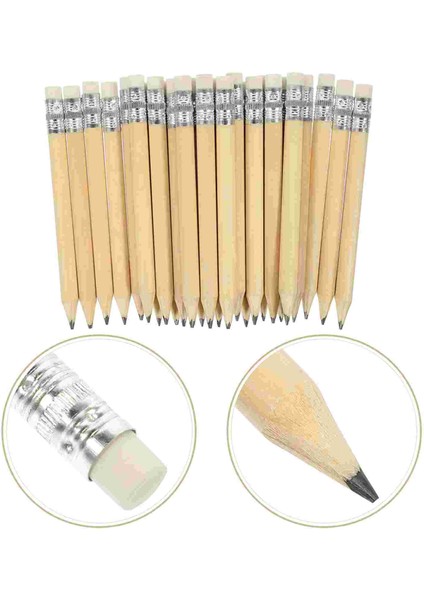 Gösterildiği Gibi 50 Adet Mini Silgi Mini Kısa Ahşap Kütük Bileme Olmayan Dev Küçük Ahşap Çizim Çocuklar Için Çocuk (Yurt Dışından)