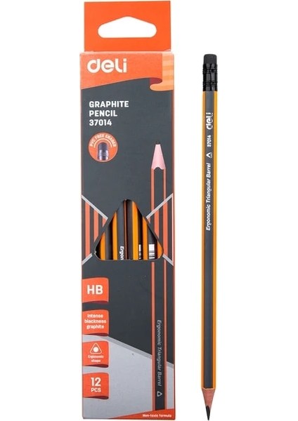 E37014-HB Deli Grafit Kalemler Okul Için 1 Kutu (12 Adet) Hb/2b Ofis Kalem Çizim Kalem Seti Çocuklar Için Kalemler E37013 E37014 (Yurt Dışından)