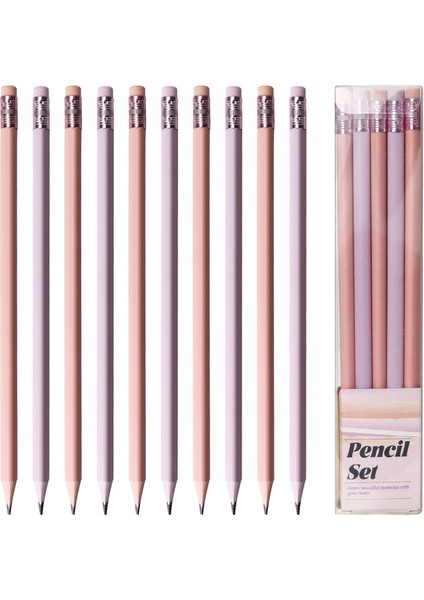 Stil C Okul Kırtasiye Malzemeleri Çizim Için Renkli Ahşap Kalem Setleri, Sınavlar Günlük Yazma Ofis Öğrenci Malzemeleri 10 Adet/kutu (Yurt Dışından)