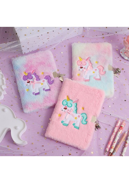 Mc Unicorn A5 Peluş Defter Kilitli Günlüğü Kitap Çocuk Öğrenci Okul Kırtasiye Hediye Gündem Planlayıcısı Organizatör Not Defteri (Yurt Dışından) fiyatları