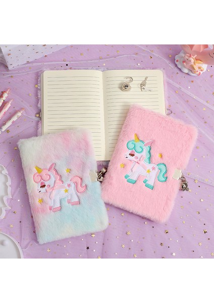 Mc Unicorn A5 Peluş Defter Kilitli Günlüğü Kitap Çocuk Öğrenci Okul Kırtasiye Hediye Gündem Planlayıcısı Organizatör Not Defteri (Yurt Dışından) modelleri