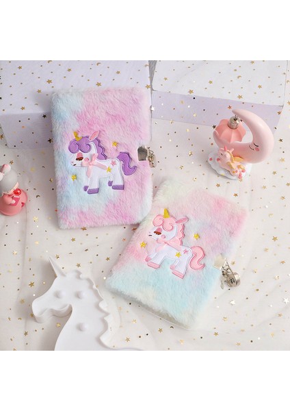Mc Unicorn A5 Peluş Defter Kilitli Günlüğü Kitap Çocuk Öğrenci Okul Kırtasiye Hediye Gündem Planlayıcısı Organizatör Not Defteri (Yurt Dışından) fırsatları