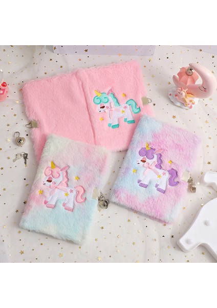Mc Unicorn A5 Peluş Defter Kilitli Günlüğü Kitap Çocuk Öğrenci Okul Kırtasiye Hediye Gündem Planlayıcısı Organizatör Not Defteri (Yurt Dışından) indirimleri