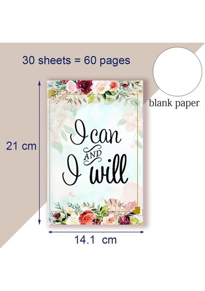 12 A5 Defter Not Defteri Motivasyon Alıntısı - Yapabilirim ve Yapacağım - Eskiz Yazma Boş Günlük Başarı Not Defteri Yeni Iş Mezuniyeti (Yurt Dışından)