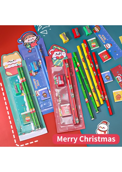 B 5 Adet Noel Kırtasiye Seti Kalemtıraş Silgi Cetvel Seti Hediye Çocuklar Için Okul Ofis Yazma Malzemeleri (Yurt Dışından) fiyatları