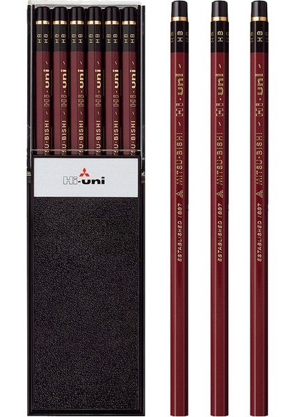 9b 12 Adet Set Uni Mitsubishi HI-12PCS/LOT Uni Ahşap Kalem Profesyonel Yüksek Kaliteli Kroki Çizim Kalemleri Her Kutu Okul Ofis Arzı (Yurt Dışından)