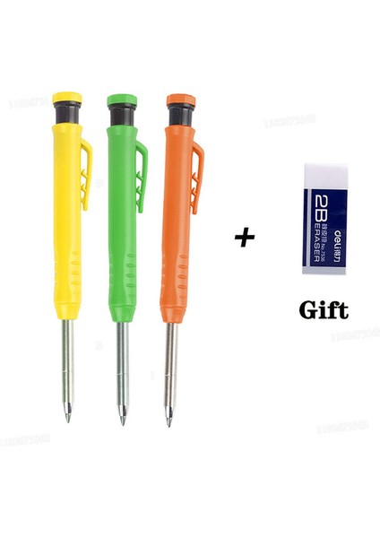 3pencil Mix D Katı Marangoz Kalem Dolumlu Uzun Burunlu Derin Delik Mekanik Kurşun Kalem Marker Dahili Kalemtıraşlı Marangoz Ahşap Için (Yurt Dışından) fiyatları