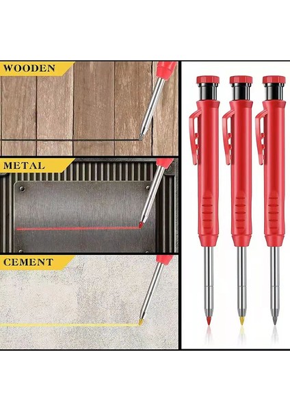 3pencil Mix D Katı Marangoz Kalem Dolumlu Uzun Burunlu Derin Delik Mekanik Kurşun Kalem Marker Dahili Kalemtıraşlı Marangoz Ahşap Için (Yurt Dışından) fırsatları