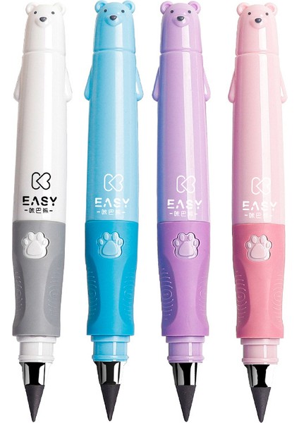 Beyaz Pembe 10 Ipucu Kawaii Kalem Ebedi Kalem 0.5mm Hb Dolum Hiçbir Bileme Karikatür Ayı Kalem Kapağı Çocuk Okul Malzemeleri Kırtasiye Hediye (Yurt Dışından) fırsatları