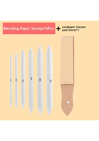 7 Adet Değer Seti Harmanlayan Kütükler ve Tortilyonlar Kağıt Sanatı Karıştırıcılar Zımpara Kalemtıraş Pointer Sanatçı Için Kömür Kroki Çizim Araçları (Yurt Dışından)