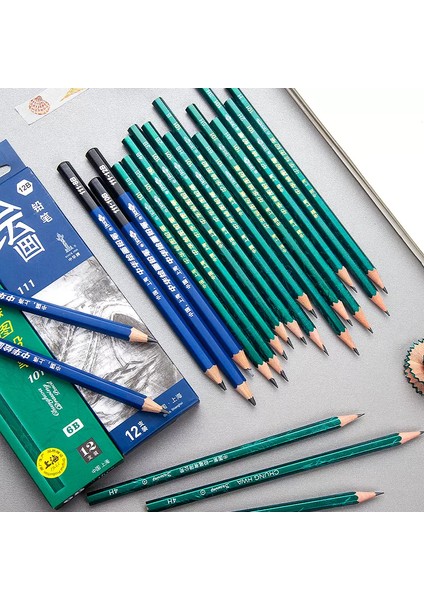 12B-1 Adet Profesyonel Eskiz Kalem H/2h/3h/4h/5h/6h/hb 2/3/4/5/6/8/10/12B Ahşap Çizim Kalem Sanat Kırtasiye Malzemeleri 1 Adet (Yurt Dışından)