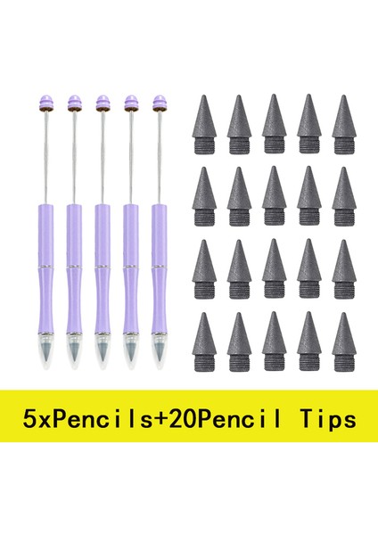 Şeker Mor 5 Adet Kalemler + 20 Adet Ipuçları Değiştirin Ebedi Kalemler Mürekkepsiz Kalem Ucu Mürekkepsiz Kalem Hazretleri Sonsuz Kalemler (Yurt Dışından)