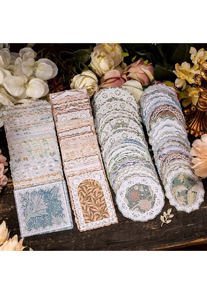 C Journamm 50 Adet/paket Dantel Tarzı Kraft El Işi Kağıdı Kolaj Malzemeleri Dekor Önemsiz Dergisi Estetik Kırtasiye Dıy Scrapbooking Malzemeleri (Yurt Dışından)
