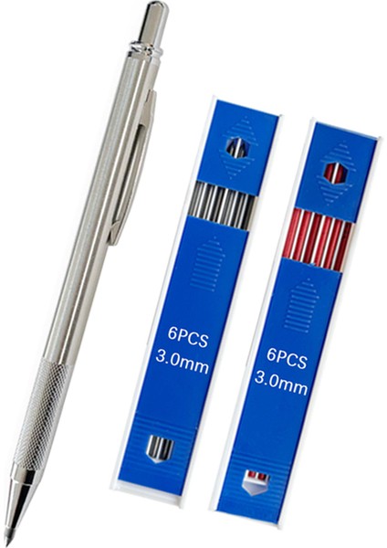 2 Siyah Açar 3.0 mm Sanat Boyama Kalem Seti Siyah/kırmızı Uçlu Paslanmaz Çelik Metal Mekanik Kurşun Kalem Kroki Işçiliği Otomatik Kalemler 2b (Yurt Dışından)