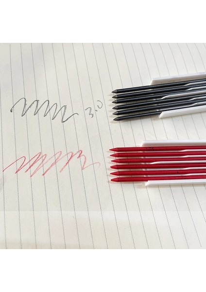 2 Siyah Açar 3.0 mm Sanat Boyama Kalem Seti Siyah/kırmızı Uçlu Paslanmaz Çelik Metal Mekanik Kurşun Kalem Kroki Işçiliği Otomatik Kalemler 2b (Yurt Dışından) modelleri