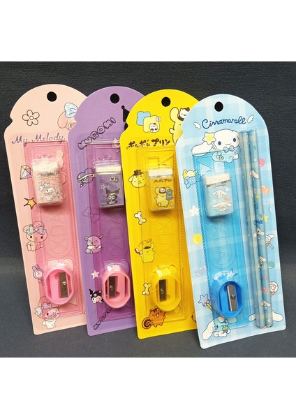 4 Adet Cinnamoroll 4 Adet Sanrio Kırtasiye Seti Kurşun Kalem Silgisi Cetvel Kawaii My Melody Kuromi Cinnamoroll Boyama Malzemeleri Öğrenci Kawaii Çocuklar Hediye (Yurt Dışından) modelleri