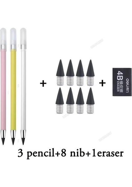 Pembe Sarı Beyaz 12 Adet/takım Mürekkepsiz Öğrenci Kalem/uç Sınırsız Yazma Hiçbir Mürekkep Hb Silinebilir Kauçuk Hiçbir Bileme Kalem Malzemeleri Okul Kırtasiye (Yurt Dışından)