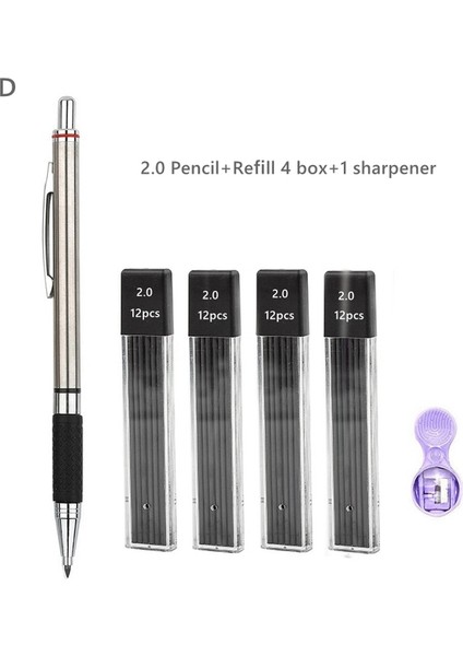 2.0mm 6 Adet Set D Haile Kawaii Metal Mekanik Kalem Seti 0.3 0.5 0.7 0.9 1.3 2.0mm Hb Otomatik Kalemler Okul Ofis Yazma Kırtasiye Tedarik (Yurt Dışından)