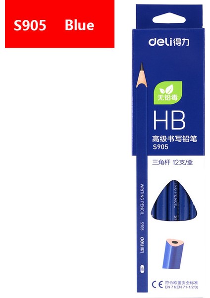 S905 Koyu Mavi Deli 12 Adet/grup Ahşap Kurşun Kalemler Hb Kalemler Kırtasiye Ofis Okul Malzemeleri Öğrenci Çizim Yazma Için Ahşap Kalem Siyah (Yurt Dışından)