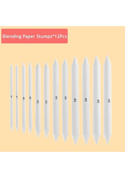 12 Adet Set Karıştırma Kütükler ve Tortilyonlar Kağıt Sanat Karıştırıcılar Zımpara Kalemtıraş Pointer Sanatçı Kömür Kroki Çizim Araçları (Yurt Dışından)