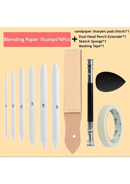 12 Adet Set Karıştırma Kütükler ve Tortilyonlar Kağıt Sanat Karıştırıcılar Zımpara Kalemtıraş Pointer Sanatçı Kömür Kroki Çizim Araçları (Yurt Dışından) modelleri