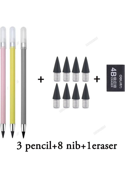 Pembe Sarı Gri 12 Adet/takım Mürekkepsiz Öğrenci Kalem/uç Sınırsız Yazma Hiçbir Mürekkep Hb Silinebilir Kauçuk Hiçbir Bileme Kalem Malzemeleri Okul Kırtasiye (Yurt Dışından)