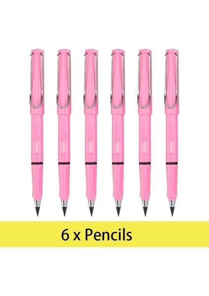 Pembe 6 Adet Mürekkepsiz Kalemler Ebedi Sonsuz Kalem Silgi ile Yeniden Kullanılabilir Sonsuz Kalem Silinebilir Sınırsız Kalem Öğrenci Için (Yurt Dışından)