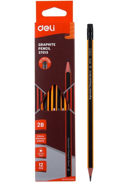 E37013-2B Deli Grafit Kalemler Okul Için 1 Kutu (12 Adet) Hb/2b Ofis Kalem Çizim Kalem Seti Çocuklar Için Kalemler E37013 E37014 (Yurt Dışından)