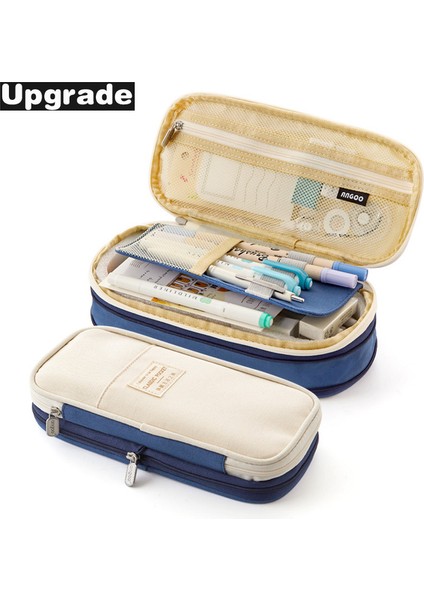 Yükseltme Lacivert Kawaii Kalem Kutusu Macaron Renk Tuval Streç Çift Katmanlı Büyük Kapasiteli Kalem Kutusu Sevimli Kalem Kutusu Çocuklar Okul Kırtasiye (Yurt Dışından) fiyatları