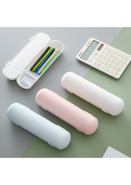 Açık Pembe Dairesel Çift Katmanlı Kalem Kutusu Sevimli Plastik Kalem Kutusu Kalem Kapsül Sevimli Kılıf Okul Malzemeleri Kırtasiye Macaron Renkler (Yurt Dışından)