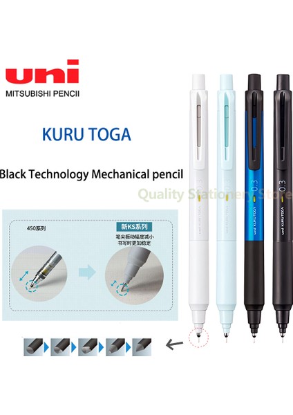Mavi 0.5mm Uni Mekanik Kurşun Kalem Kuru Toga Okul Malzemeleri Kendiliğinden Dönen Kurşun M3/5-Ks Ofis Aksesuarları 0.3/0.5mm Kırtasiye Sanat Çizim (Yurt Dışından) indirimleri
