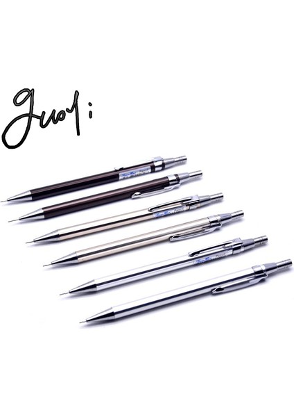 Çelik Rengi Guoyi K101 3 Renk Metal Mini Otomatik Kalem 0.5mm.learn Ofis Okul Kırtasiye Hediye Metal Kalem Otel Iş Yazma Kalem (Yurt Dışından)