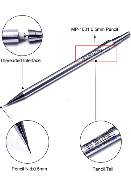 Çelik Rengi Guoyi K101 3 Renk Metal Mini Otomatik Kalem 0.5mm.learn Ofis Okul Kırtasiye Hediye Metal Kalem Otel Iş Yazma Kalem (Yurt Dışından)