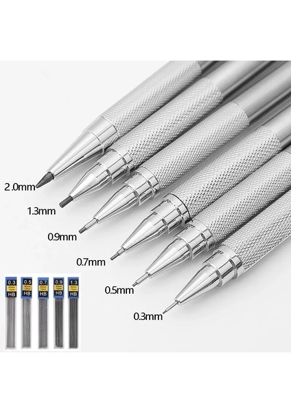 0.7mm 1 Takım Metal Mekanik Kurşun Kalem 0.3/0.5/0.7/0.9/1.3/2.0mm Çizim Otomatik Hb Kalem Seti Talepleri ile Ofis Okul Yazma Sanat Malzemeleri (Yurt Dışından) indirimleri