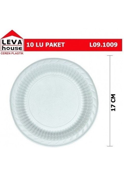 Kumsal Mutfak Kumsal - Leva Plastik Tabak 17  cm  10'Lu - (5-Paket)