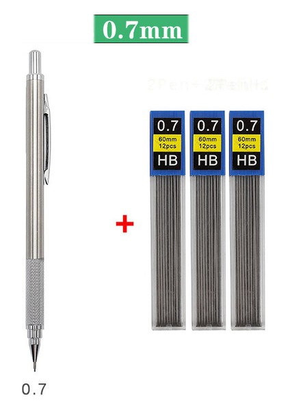 4 Adet 0.7mm Set Metal Mekanik Kurşun Kalem 0.3 0.5 0.7 0.9 1.3 2.0mm Öğrenciler Sanat Çizim Tasarım Hb Siyah Kurşun Seti Bakır Paslanmaz Çelik Malzemeler (Yurt Dışından)