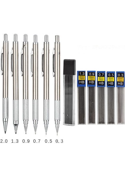 4 Adet 0.7mm Set Metal Mekanik Kurşun Kalem 0.3 0.5 0.7 0.9 1.3 2.0mm Öğrenciler Sanat Çizim Tasarım Hb Siyah Kurşun Seti Bakır Paslanmaz Çelik Malzemeler (Yurt Dışından)