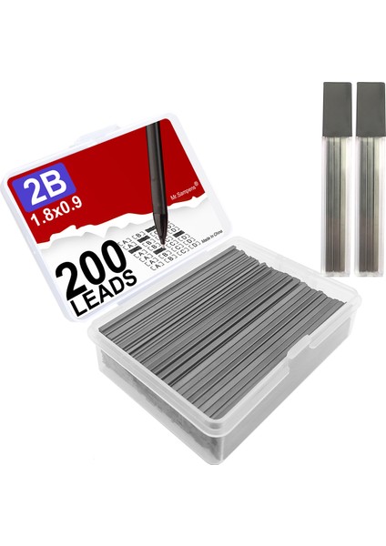 100 Kurşunlar 200 Adet/kutu Düz Kurşun 2b 1.8mm Tutucu Kalem Mekanik Kurşun Kalem Taslak Çizim Sanat Eskiz Kaligrafi Markalama Kurşun Okul (Yurt Dışından)