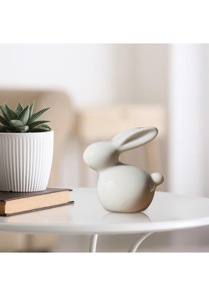 Seramik Tavşan Heykelcik Paskalya Tavşanı Heykeli Dekoru Süs Hediye 6.5x7.3 cm (Yurt Dışından) modelleri