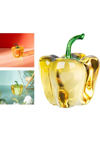 Kristal Meyve Heykel Masaüstü Rafğün Dekor Süs Sarı Biber (Yurt Dışından) modelleri