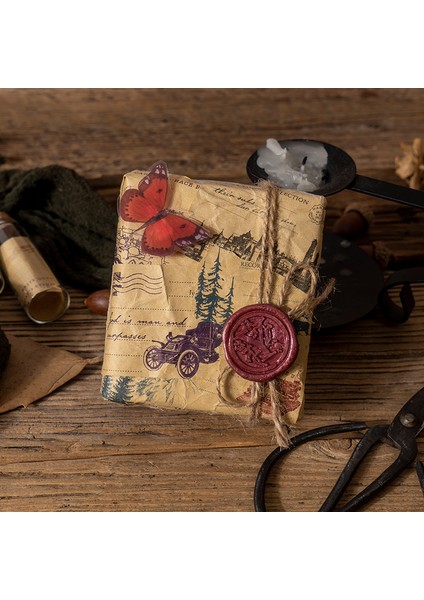 F Dimi 50 Yaprak Kraft Kağıt Vintage Bloknot Cortex Kapak Bronzlaştırıcı Mini Not Defteri Kelebek Yazma Kırtasiye Scrapbooking (Yurt Dışından)