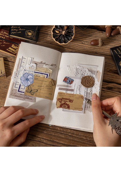 F Dimi 50 Yaprak Kraft Kağıt Vintage Bloknot Cortex Kapak Bronzlaştırıcı Mini Not Defteri Kelebek Yazma Kırtasiye Scrapbooking (Yurt Dışından)