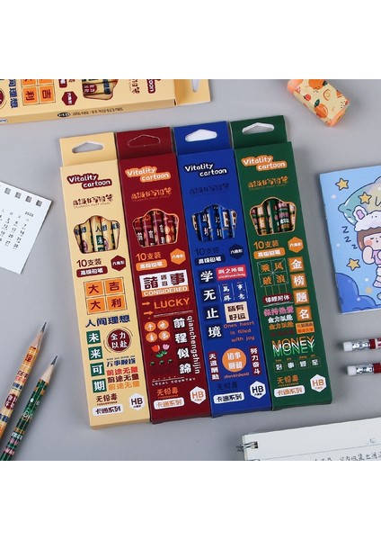 A2 10 Adet Grafit Kalem Seti Kore Kawaii Kırtasiye Kalemler Çocuklar Için Okul Yazma Çizim Sanat Malzemeleri (Yurt Dışından) modelleri